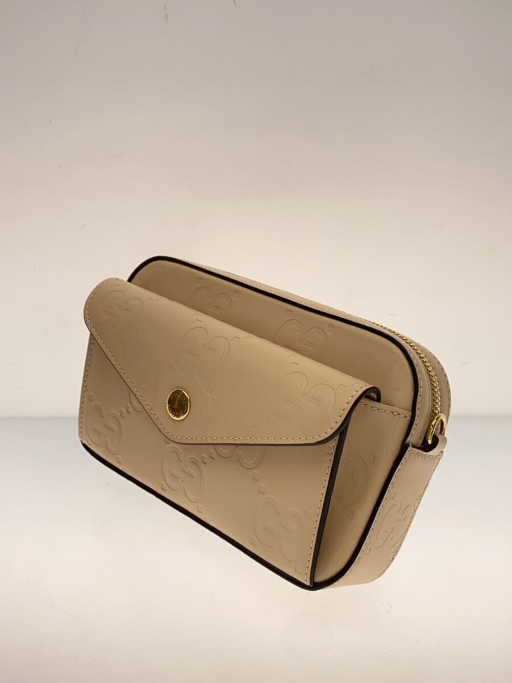 Gucci Pink embossed Chain Bag beige Jumbo Crossbody GG Pink Tan